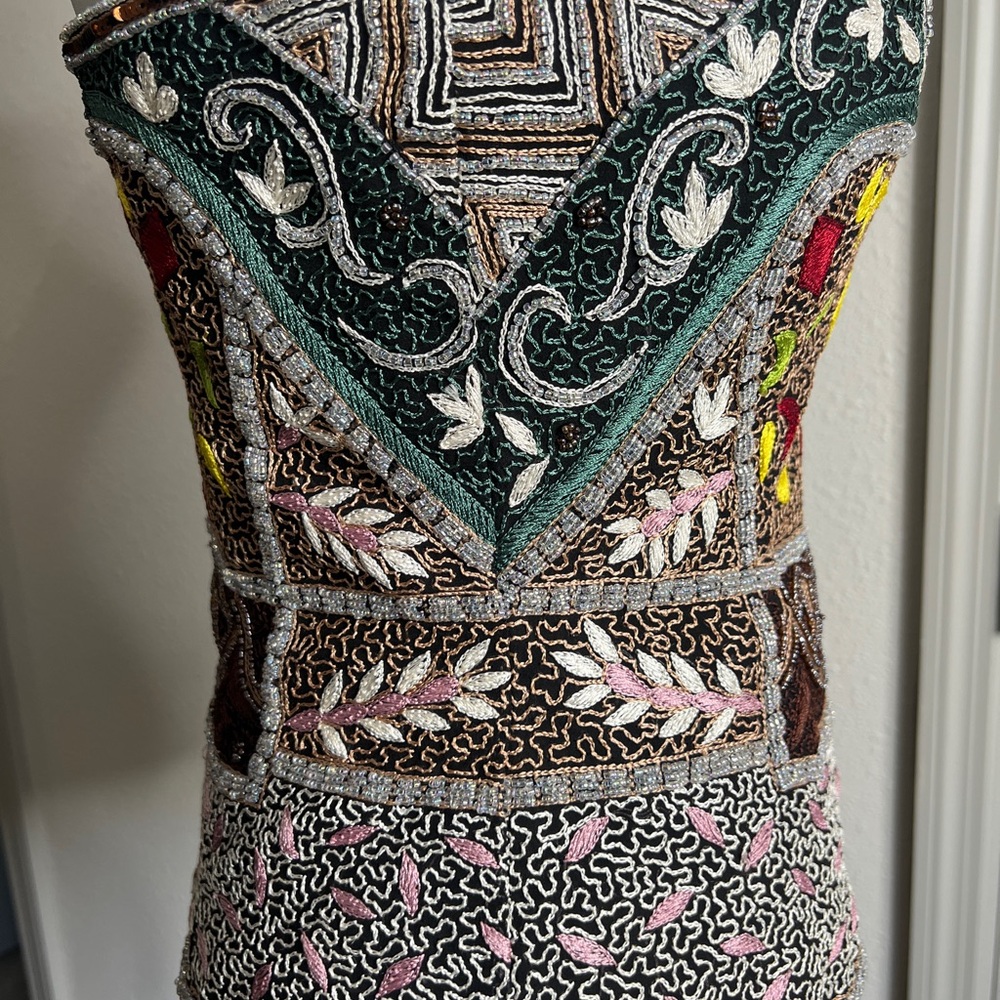 Vintage Anthropologie Aftershock Corset Cami Silk Beaded 90s Party Sexy MoneyNEW - Picture 9 of 17